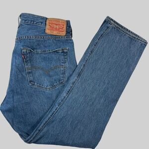 Levi's 501 Button Fly Jeans Men's W36 L32 Blue Straight Leg Denim NWT